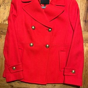 NWT Talbot’s red wool pea coat.